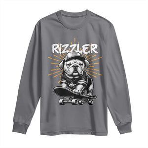 Funny Meme Rizzler Dog Long Sleeve Shirt TS09 Charcoal Print Your Wear