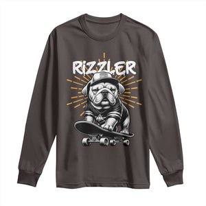Funny Meme Rizzler Dog Long Sleeve Shirt TS09 Dark Chocolate Print Your Wear