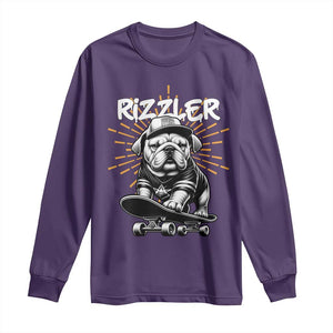 Funny Meme Rizzler Dog Long Sleeve Shirt TS09 Purple Print Your Wear