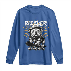 Funny Meme Rizzler Dog Long Sleeve Shirt TS09 Royal Blue Print Your Wear