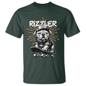 Funny Meme Rizzler Dog T Shirt TS09 Dark Forest Green Print Your Wear