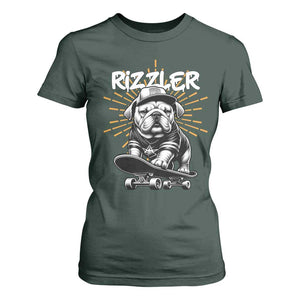 Funny Meme Rizzler Dog T Shirt For Women TS09 Dark Forest Green Print Your Wear