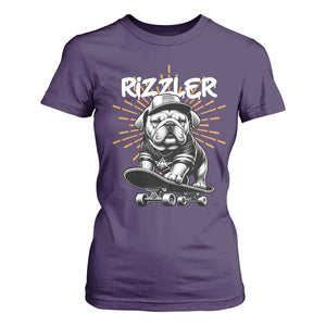 Funny Meme Rizzler Dog T Shirt For Women TS09 Purple Print Your Wear
