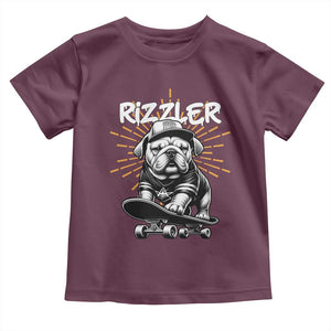 Funny Meme Rizzler Dog Toddler T Shirt TS09 Maroon Print Your Wear