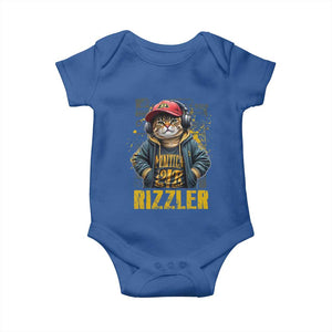 Funny Meme Rizzler Cat Baby Onesie TS09 Royal Blue Print Your Wear