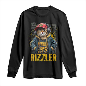 Funny Meme Rizzler Cat Long Sleeve Shirt TS09 Black Print Your Wear