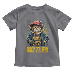 Funny Meme Rizzler Cat Toddler T Shirt TS09 Charcoal Print Your Wear