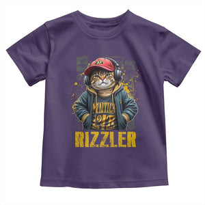 Funny Meme Rizzler Cat Toddler T Shirt TS09 Purple Print Your Wear