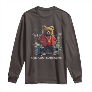 Teddy Fashion Hip Hop Long Sleeve Shirt Money talks Haters Mumble TS09 Dark Chocolate Print Your Wear