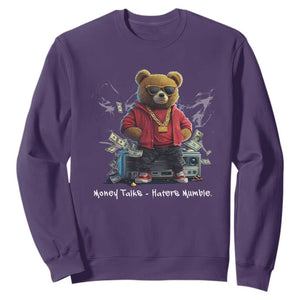 Teddy Fashion Hip Hop Sweatshirt Money talks Haters Mumble TS09 Purple Print Your Wear