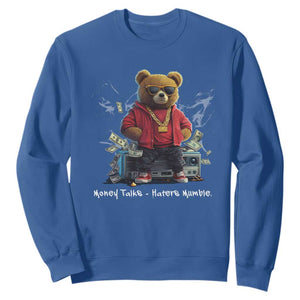 Teddy Fashion Hip Hop Sweatshirt Money talks Haters Mumble TS09 Royal Blue Print Your Wear