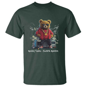 Teddy Fashion Hip Hop T Shirt Money talks Haters Mumble TS09 Dark Forest Green Print Your Wear