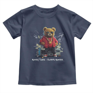 Teddy Fashion Hip Hop Toddler T Shirt Money talks Haters Mumble TS09 Navy Print Your Wear
