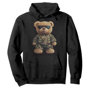 Camo Hip Hop Teddy Bear Hoodie Camouflage Gangsta Streetwear TS09 Black Print Your Wear