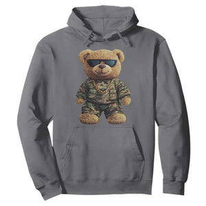 Camo Hip Hop Teddy Bear Hoodie Camouflage Gangsta Streetwear TS09 Charcoal Print Your Wear
