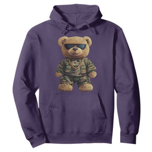 Camo Hip Hop Teddy Bear Hoodie Camouflage Gangsta Streetwear TS09 Purple Print Your Wear