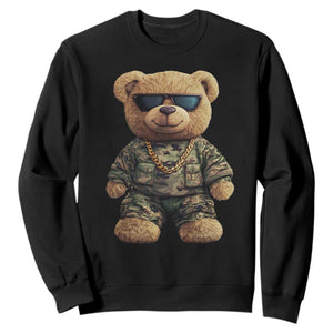 Camo Hip Hop Teddy Bear Sweatshirt Camouflage Gangsta Streetwear TS09 Black Print Your Wear