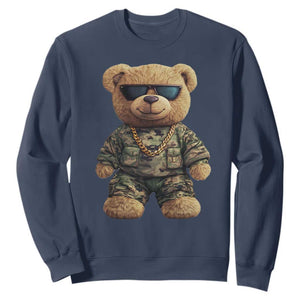 Camo Hip Hop Teddy Bear Sweatshirt Camouflage Gangsta Streetwear TS09 Navy Print Your Wear