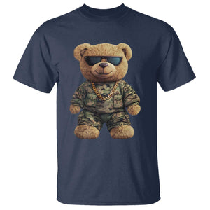 Camo Hip Hop Teddy Bear T Shirt Camouflage Gangsta Streetwear TS09 Navy Print Your Wear