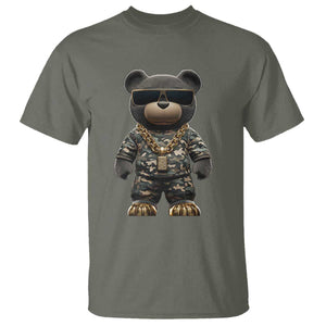 Hip Hop Teddy Bear T Shirt Camouflage Gangsta Streetwear TS09 Military Green Print Your Wear