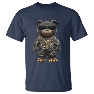Hip Hop Teddy Bear T Shirt Camouflage Gangsta Streetwear TS09 Navy Print Your Wear