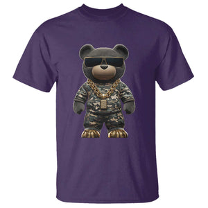 Hip Hop Teddy Bear T Shirt Camouflage Gangsta Streetwear TS09 Purple Print Your Wear