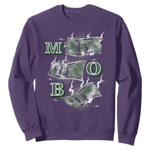 MOB Money Over Everything Sweatshirt TS09 Purple Print Your Wear