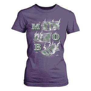 MOB Money Over Everything T Shirt For Women TS09 Purple Print Your Wear