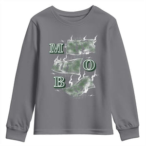 MOB Money Over Everything Youth Sweatshirt TS09 Charcoal Print Your Wear