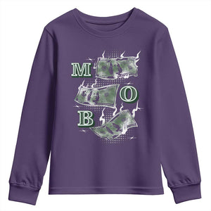 MOB Money Over Everything Youth Sweatshirt TS09 Purple Print Your Wear