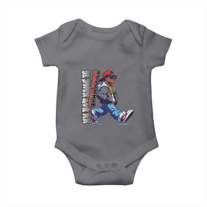 Personalized Hip Hop Rapper Baby Onesie Custom Name My Rap Name Is TS09 Charcoal Print Your Wear