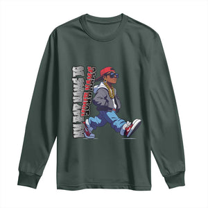 Personalized Hip Hop Rapper Long Sleeve Shirt Custom Name My Rap Name Is TS09 Dark Forest Green Print Your Wear