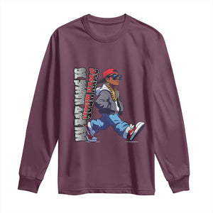 Personalized Hip Hop Rapper Long Sleeve Shirt Custom Name My Rap Name Is TS09 Maroon Print Your Wear