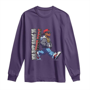 Personalized Hip Hop Rapper Long Sleeve Shirt Custom Name My Rap Name Is TS09 Purple Print Your Wear