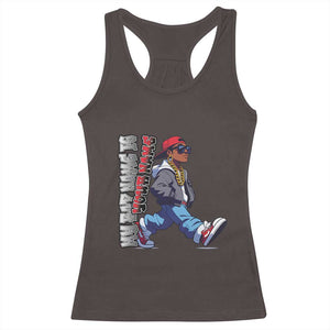 Personalized Hip Hop Rapper Racerback Tank Top Custom Name My Rap Name Is TS09 Dark Chocolate Print Your Wear