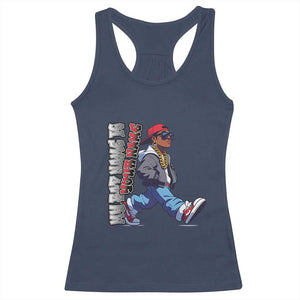 Personalized Hip Hop Rapper Racerback Tank Top Custom Name My Rap Name Is TS09 Navy Print Your Wear