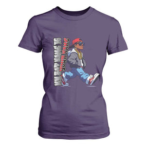 Personalized Hip Hop Rapper T Shirt For Women Custom Name My Rap Name Is TS09 Purple Print Your Wear
