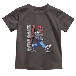 Personalized Hip Hop Rapper Toddler T Shirt Custom Name My Rap Name Is TS09 Dark Chocolate Print Your Wear
