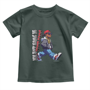 Personalized Hip Hop Rapper Toddler T Shirt Custom Name My Rap Name Is TS09 Dark Forest Green Print Your Wear