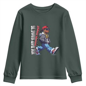 Personalized Hip Hop Rapper Youth Sweatshirt Custom Name My Rap Name Is TS09 Dark Forest Green Print Your Wear