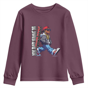 Personalized Hip Hop Rapper Youth Sweatshirt Custom Name My Rap Name Is TS09 Maroon Print Your Wear