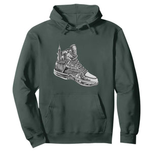 Sneaker Lover Hoodie Graphic New York Travel SNKR TS09 Dark Forest Green Print Your Wear