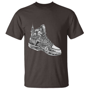 Sneaker Lover T Shirt Graphic New York Travel SNKR TS09 Dark Chocolate Print Your Wear