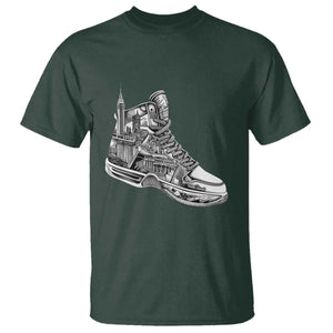 Sneaker Lover T Shirt Graphic New York Travel SNKR TS09 Dark Forest Green Print Your Wear
