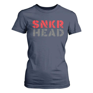 Sneaker Lover T Shirt For Women SNKR Head TS09 Navy Print Your Wear
