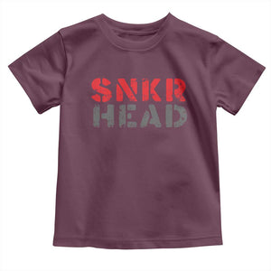 Sneaker Lover Toddler T Shirt SNKR Head TS09 Maroon Print Your Wear