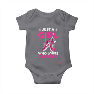 Just A Girl Who Loves Sneakers Baby Onesie TS09 Charcoal Print Your Wear