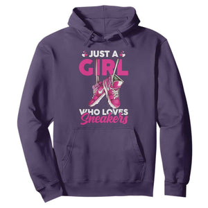 Just A Girl Who Loves Sneakers Hoodie TS09 Purple Print Your Wear