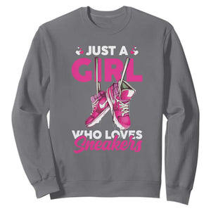 Just A Girl Who Loves Sneakers Sweatshirt TS09 Charcoal Print Your Wear