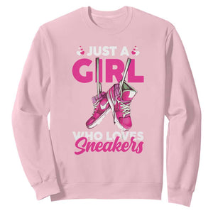 Just A Girl Who Loves Sneakers Sweatshirt TS09 Light Pink Print Your Wear